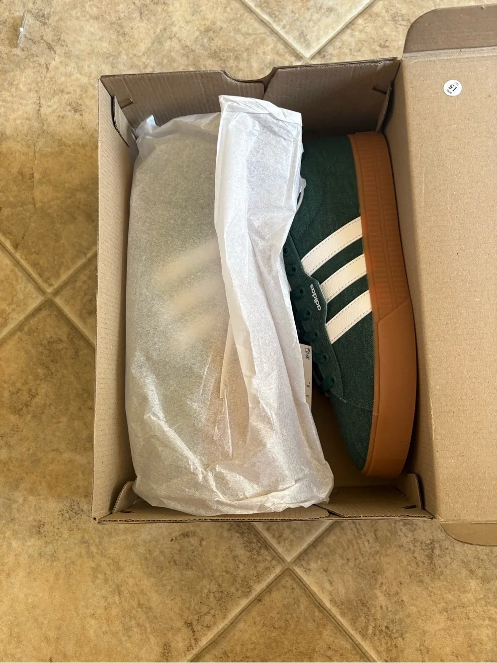 adidas Men's Green Suede Sneakers with White Stripes and Gum Sole